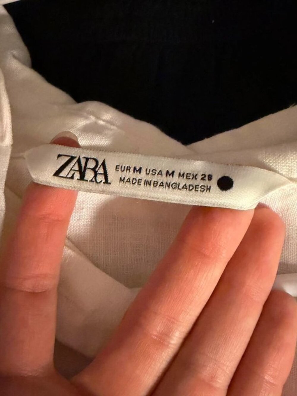 Zara White Linen Button Up - Picture 3 of 4